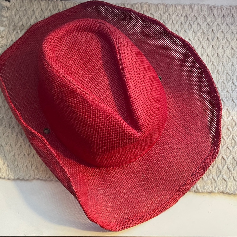 CURSED I MESH COWBOY HAT RED